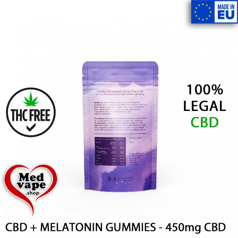 Cbd Melatonin Gummies 30pc 450mg Cbd 2303